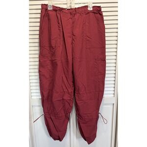 Parachute Pants Womens Rust Size XL No Brand Elastic Hem Lightweight Pockets